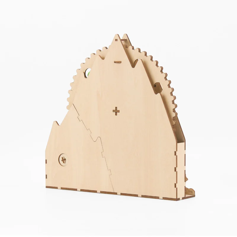 Creative Mechanical Gear Running Track 3D Wooden DIY Puzzles plywood educational  toy wood montessori toys for kids
