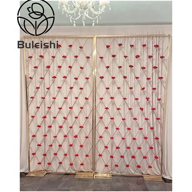 Gold Metal Frame Structure Sets Wedding Arch Backdrop for Wedding Event Party Backdrop Flower Decoration
