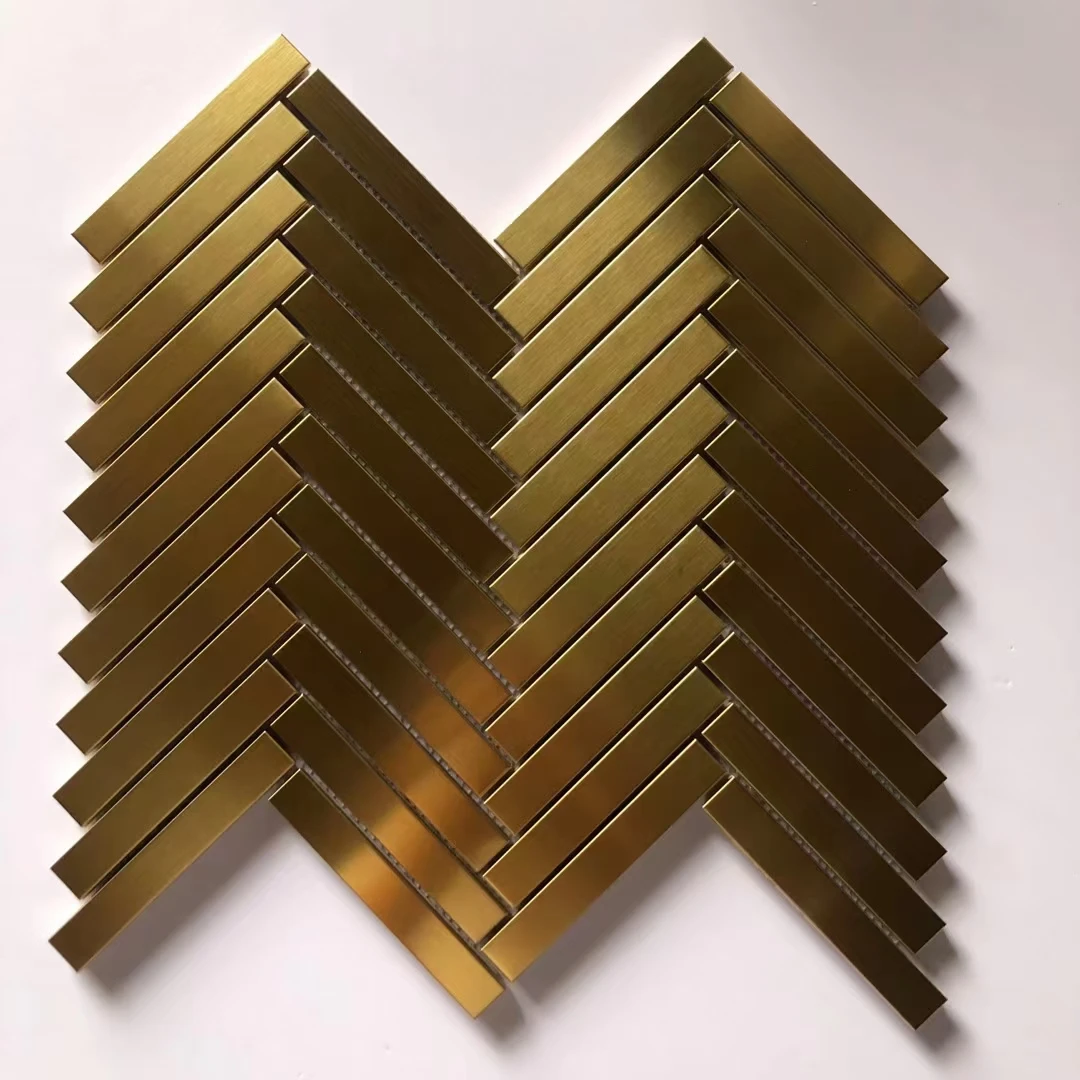 Metal Mosaic Tiles W-type Bright Face Stainless Steel Silver Modern Aluminum Alloy 4mm Interior Wall Parquet 1  Feet T/T