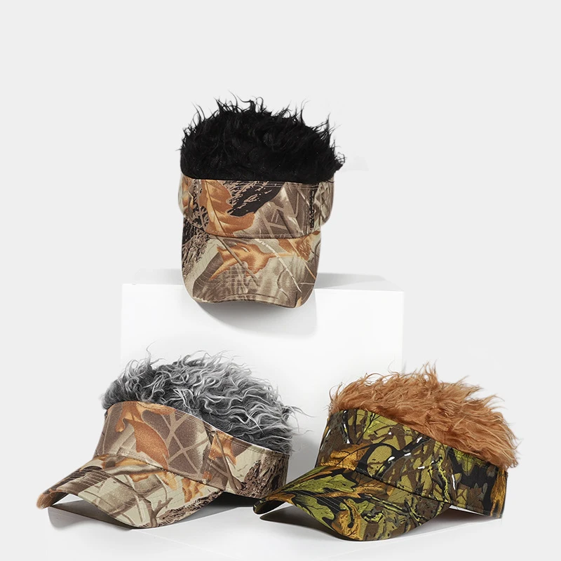 wholesale mens hair sun visor adjustable novelty funny outdoor party vig camo hair visor