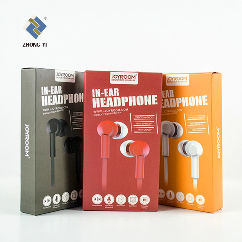 Custom headset headphone earphone packaging paper box with foam insert sports earphone box