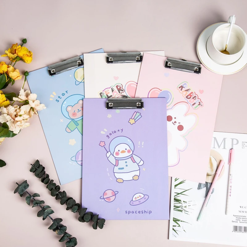 Wholesale Novelty Stationery Promotion Customized Logo Hard cover Colorful Carton Printed A4 Paper Clipboard For Kids