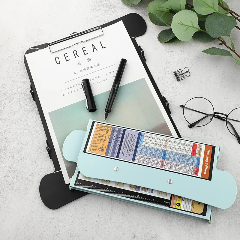Nursing Clipboard With Nursing Medical Edition Cheat Sheets 3 Layers Aluminum Foldable Nurse Clip Boards Notepad For Students