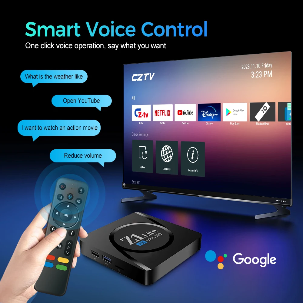 New product wholesale Android tv Box Z1 Lite Allwinner H313 4K Tv Box 2+16GB Smart OTT  TV BOX  Dual wifi with IR Remote Player