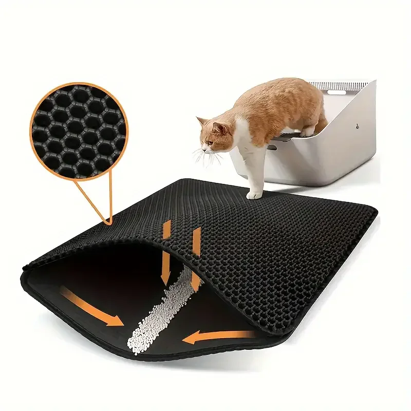 EVA Double-layer Cat Litter Pad Waterproof Splash Proof with Filter Sand Control Pad Litter Cat Bed Pads For Cats House Clean