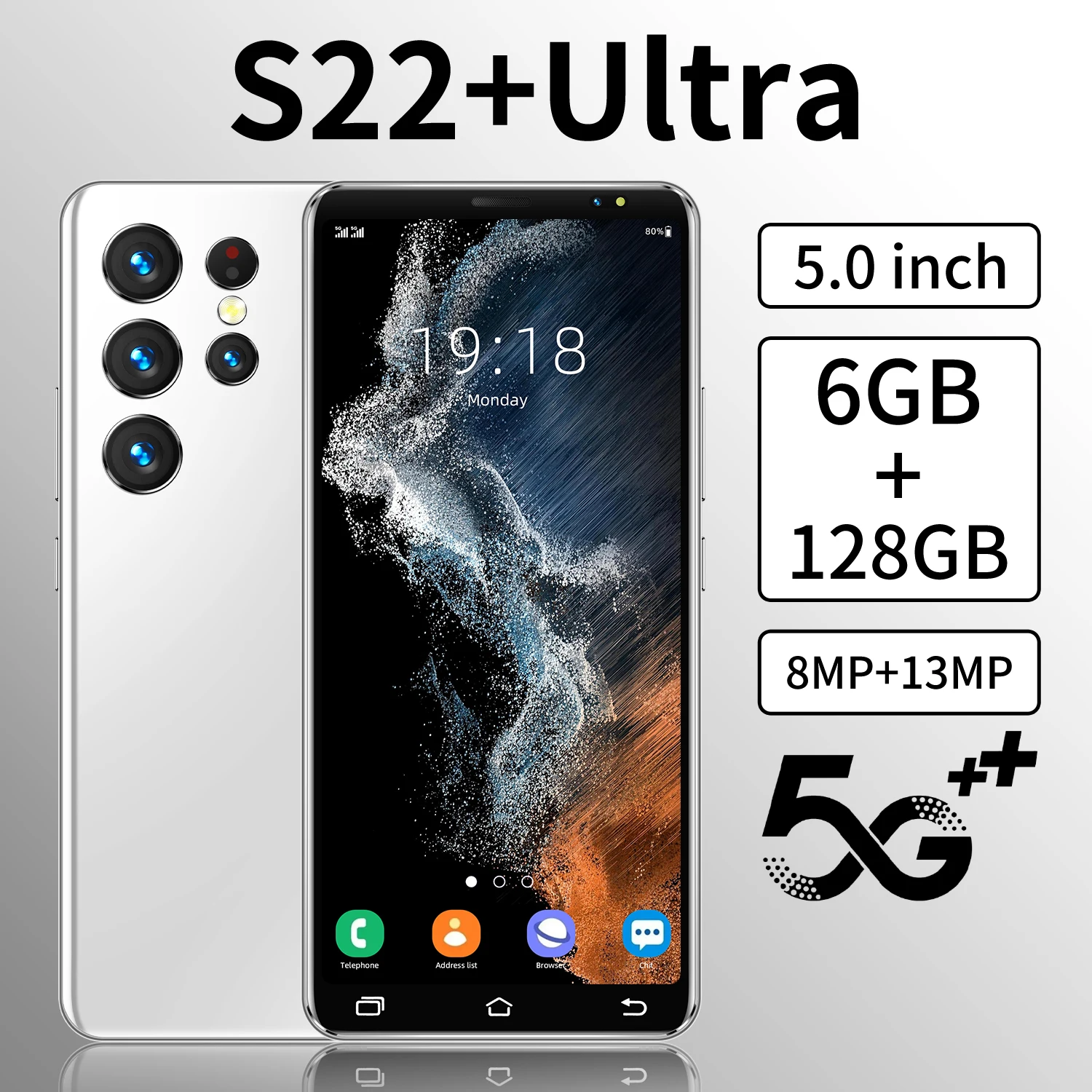 S22 Ultra Smart Android Phone 6800mah 5G Dual SIM Dual Standby Unlocked Smartphone