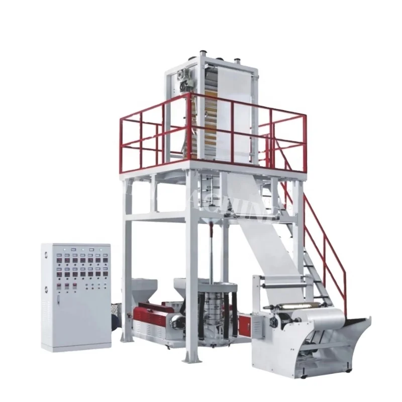 
PE LDPE HDPE PLA biodegradable plastics biodegradable doble layer three layer aba extruder film blowing machine 