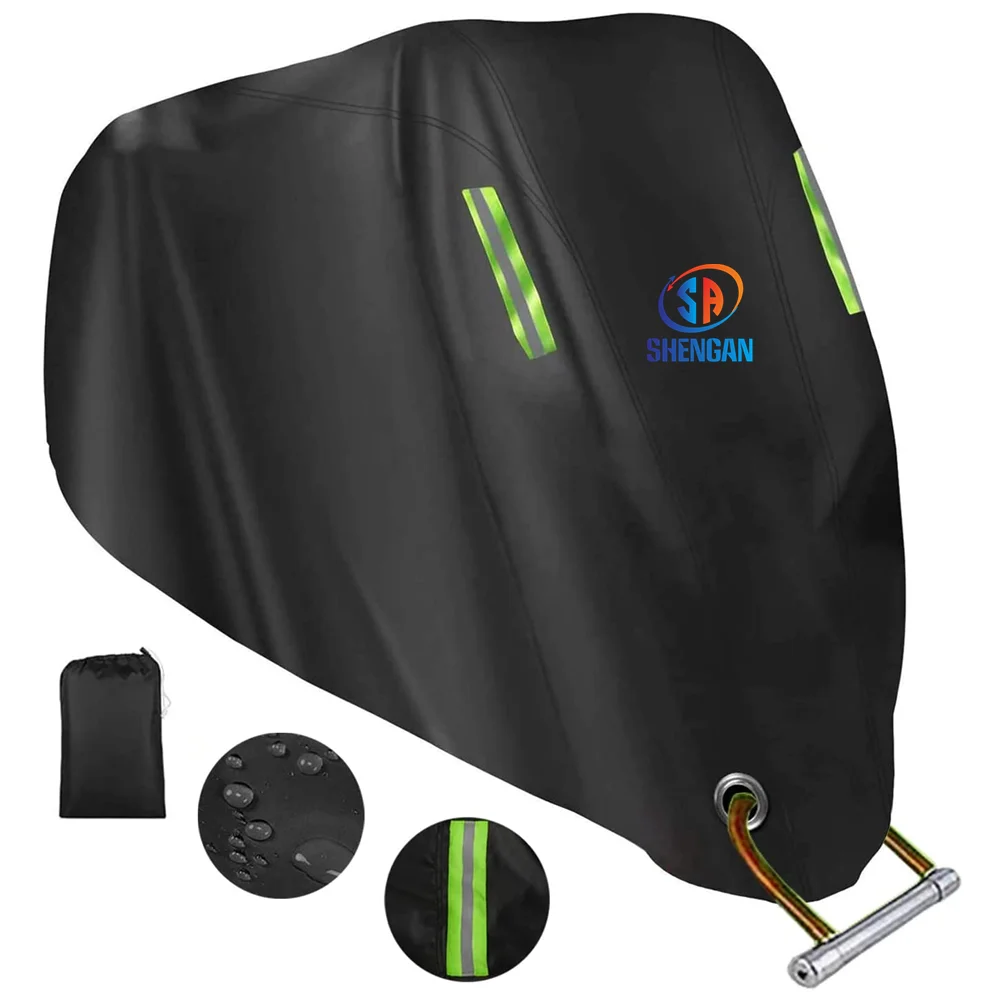 Motorbike cover for all seasons, XXL waterproof indoor scooter protection durable tearproof night reflective with keyholes