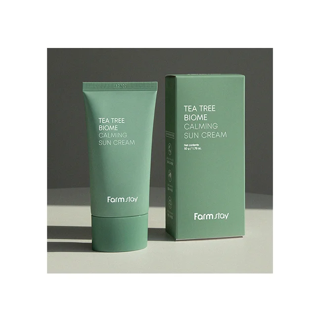 Own brand OEM daily moisturizing cream SPF30/50 PA++facial sunscreen tea tree ingredient care sunscreen