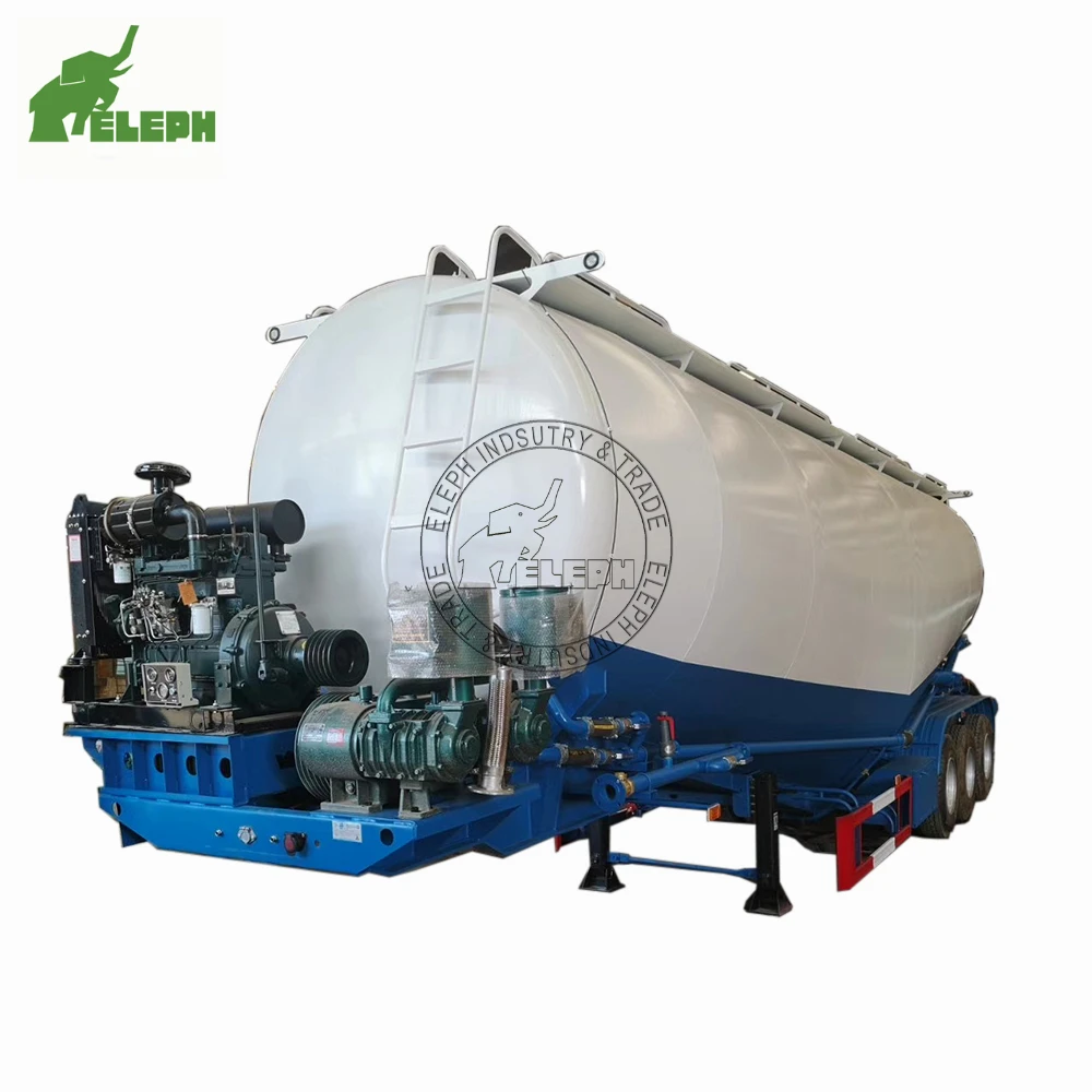 Bulk Cement Transport Tank Semi Trailer With Diesel Engine and Air Compressor(11)