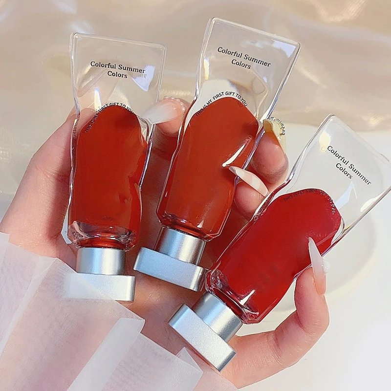 Spot lip tint bottle 4ml 5ml ice cubes cute transparent PETG material empty custom lipgloss tubes unique lip gloss tube