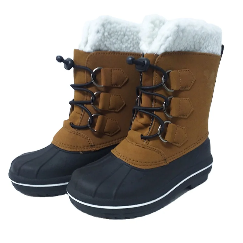 snow boots with fake fur sock for children