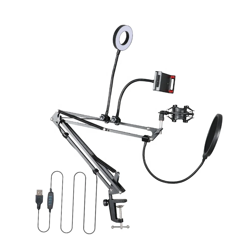 Microphone NB-35S Arm Stand Clip Holder and Table Mounting Clamp  Filter Windscreen Mask Shield Clip Kit