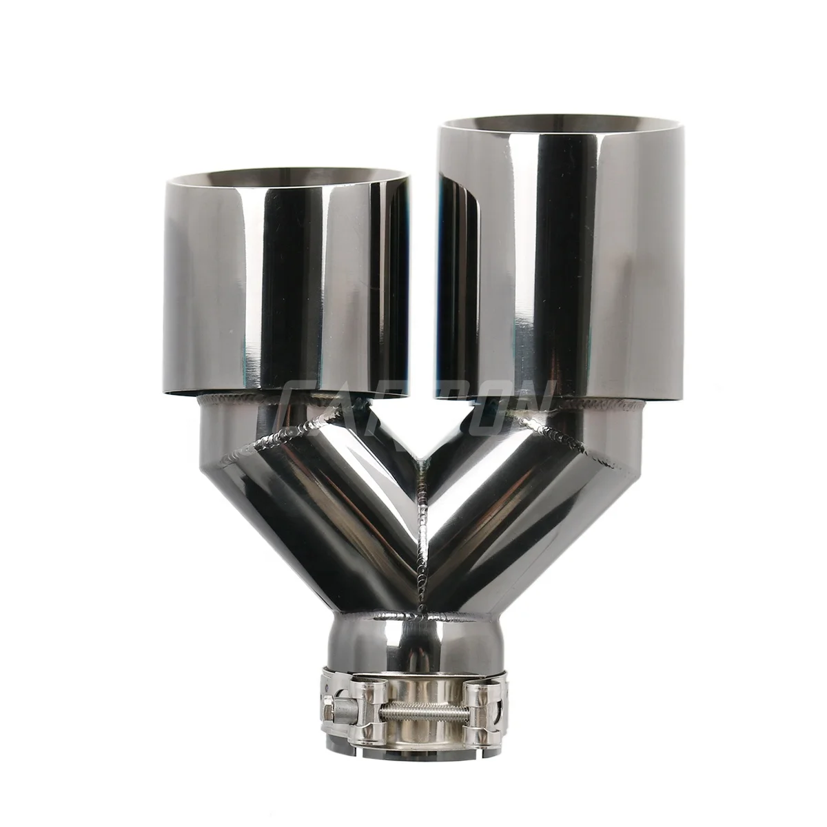 1 Pair Double Car Exhaust Muffler End Tips Titanium Black 304 Stainless Steel Dual Pipe for car modification logo customized