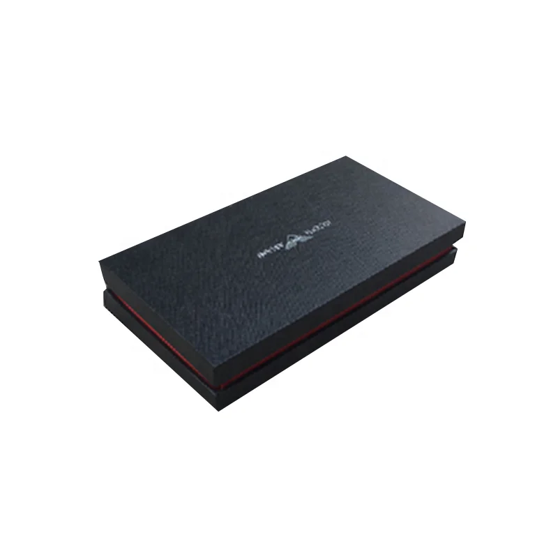 Wholesale Rigid Black Clothing Dress Gift Box Custom Silver Stamping Logo Costume Packaging Box