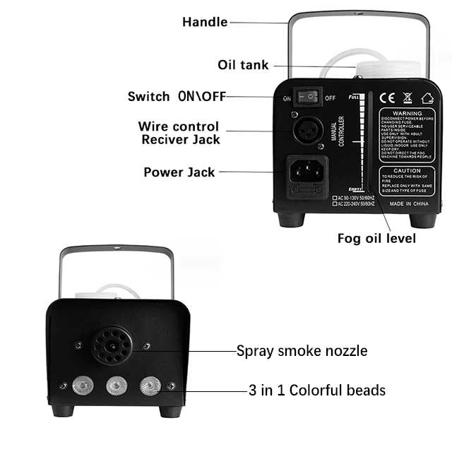 Mini RGB Fog Smoke Machine Stage Light With Remote Mini Smoke Machine For Filming