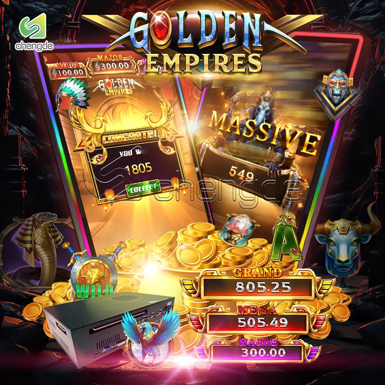 Linked Progressive JP Option Golden Empires Skill Machine Coin Operated Videos Games Arcade Game Machine Board