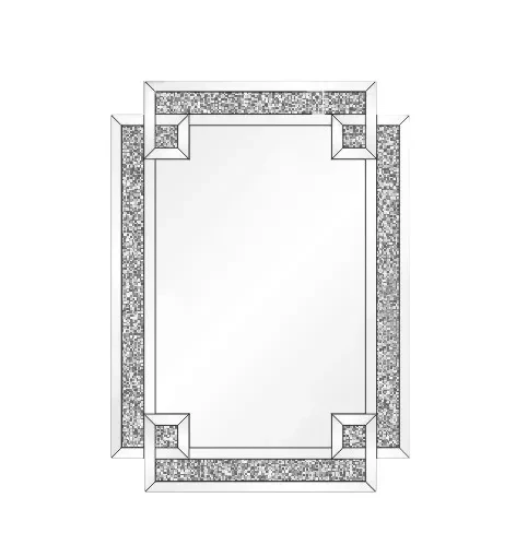 Guanding Wholesale Factory Direct Classic Crushed Diamond Mirrored Console Table with Wall  Mirror Set