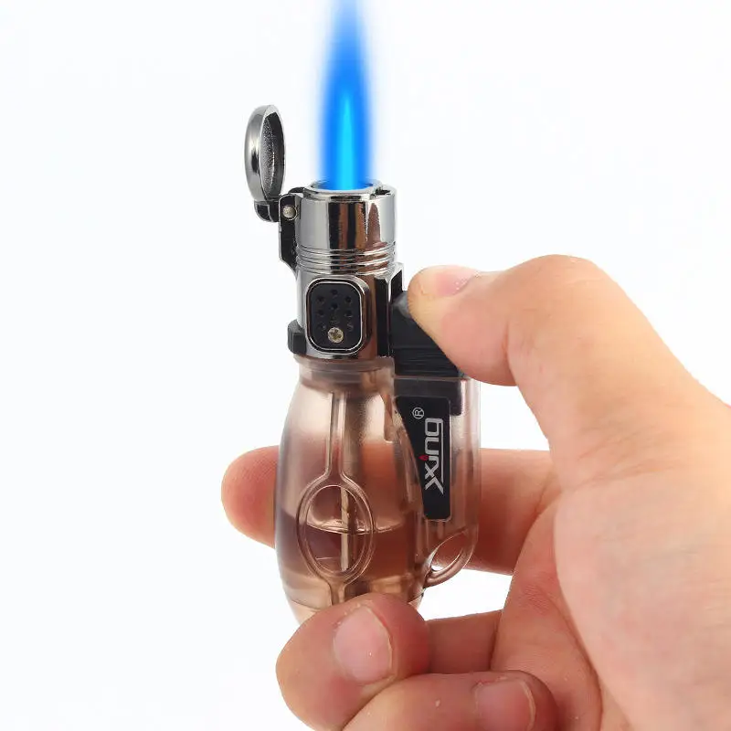Factory Custom Logo Portable Small Lighter Single Flame Gas Jet Torch Lighter with Display Box