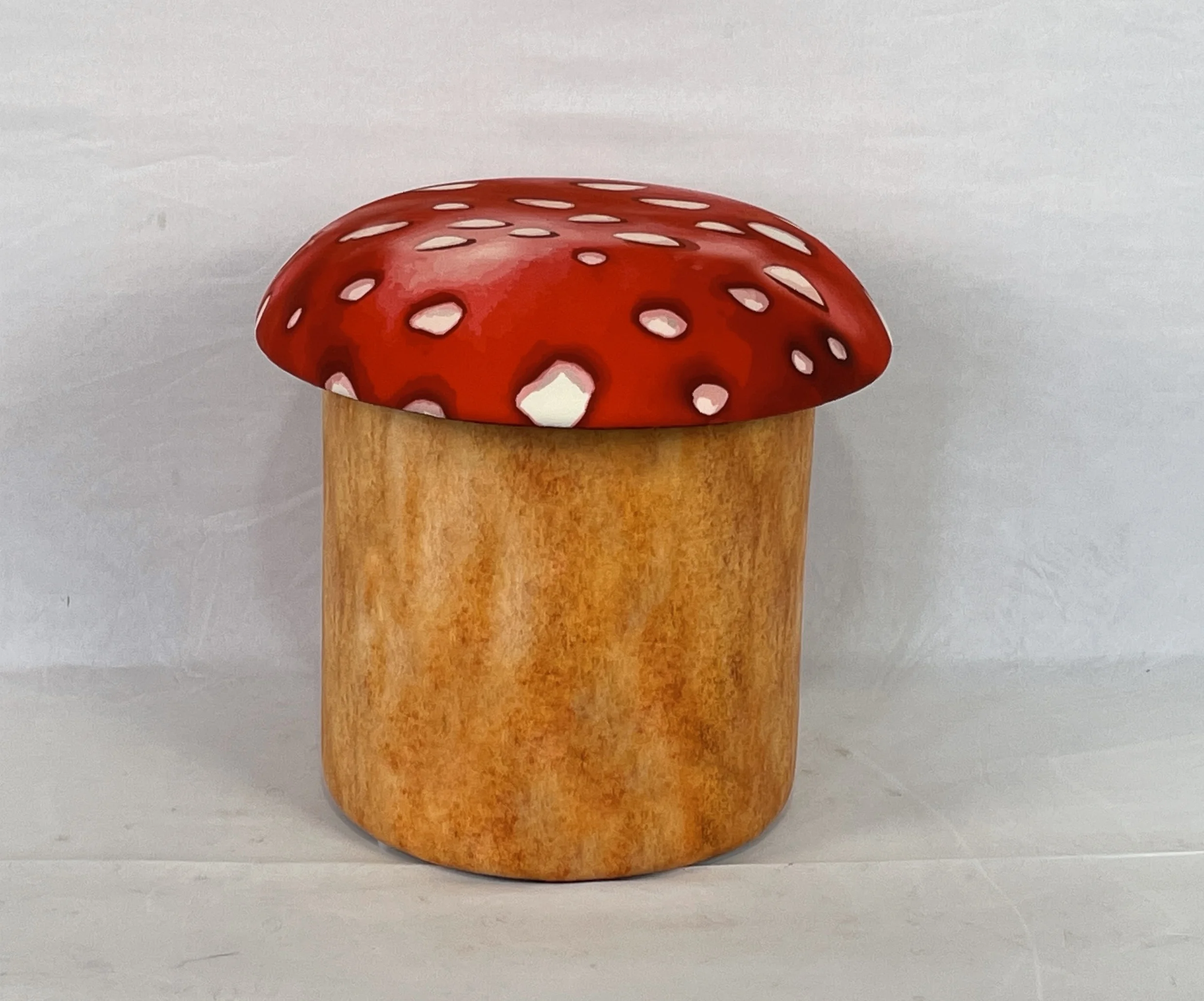 Fuzhou Fytch Mushroom Storage Ottoman Stool with Removable Lid Pouf Shaped Ottoman Wooden Cute Footstool Storage Stool