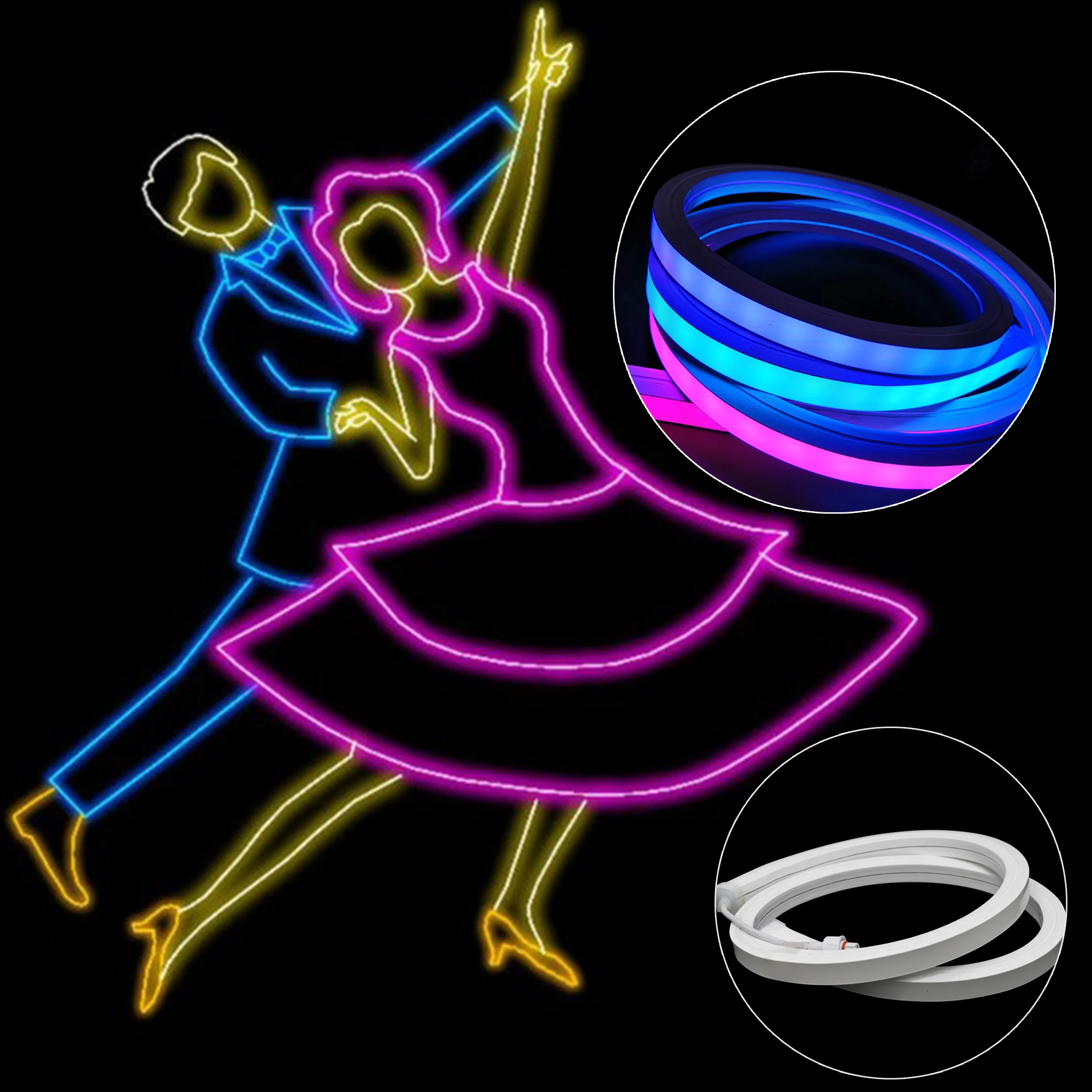 Wifi Neon Led Lights Flexible Soft Strip WaterProof 5V 12V rgbic For Bedroom