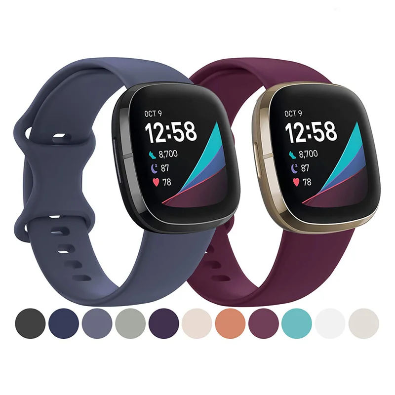 Мягкий силиконовый ремешок для Fitbit Versa 3 сменный часов спортивный Браслет Sense аксессуары ремешка