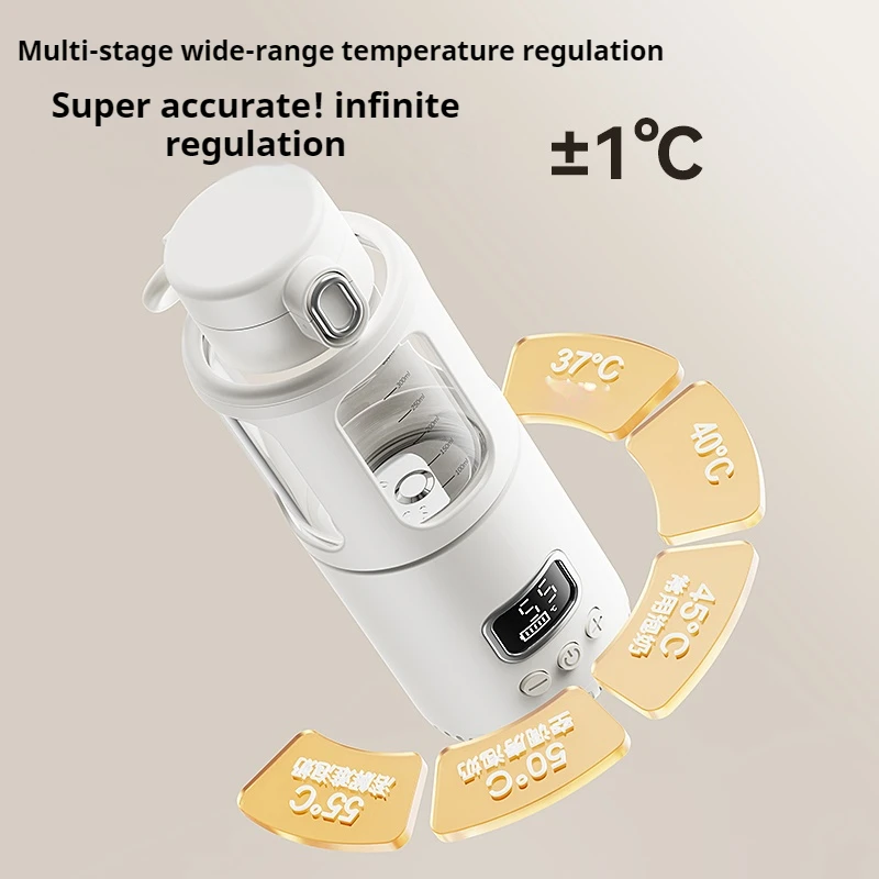 Olrid USB Rechargeable Portable Bottle Warmer New Arrival Electric Milk Water Heater with Touch Screen for Car Use