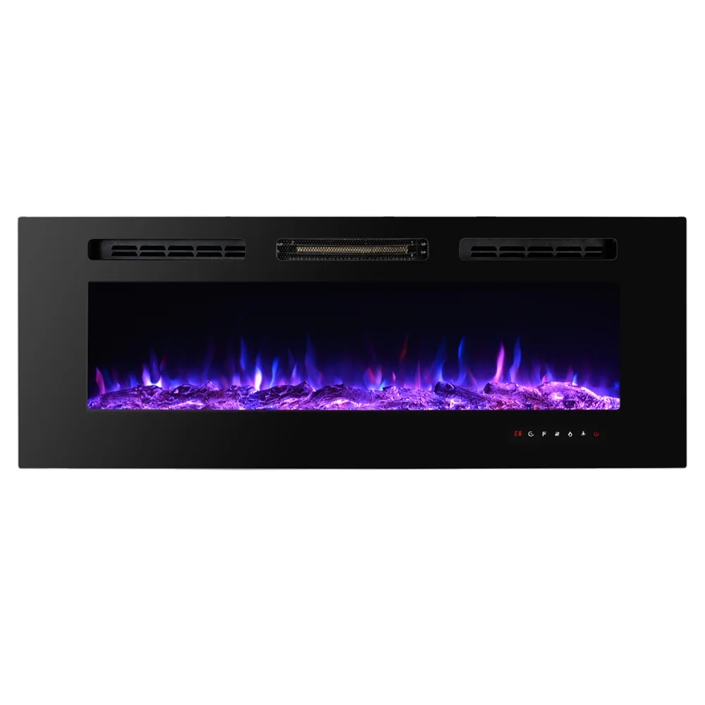 32 ' 50 ' 60 ' 70 ' 100 ' indoor wall mounted inserted large long electric fireplace with 3d decor led log crystal flame