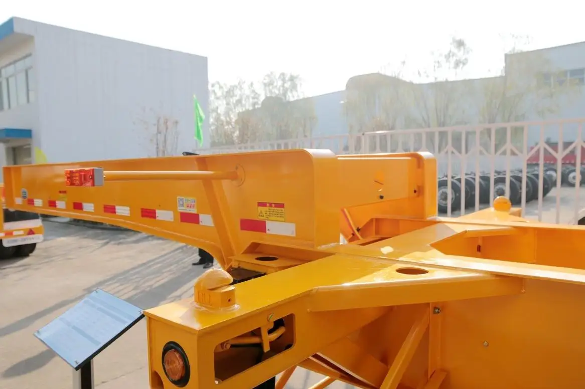 China Factory CIMC 3 axles 20 foot goose neck skeleton truck Container transport semi-trailer for Sale