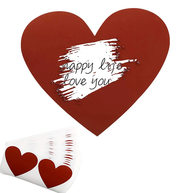 popular hot sale scratch off heart shape sticker label