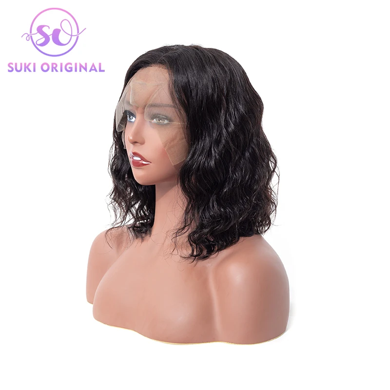 
 Оптовая продажа, Короткие Волнистые Hd парики на сетке спереди, 100% натуральные человеческие волосы, парики на шелковой основе  