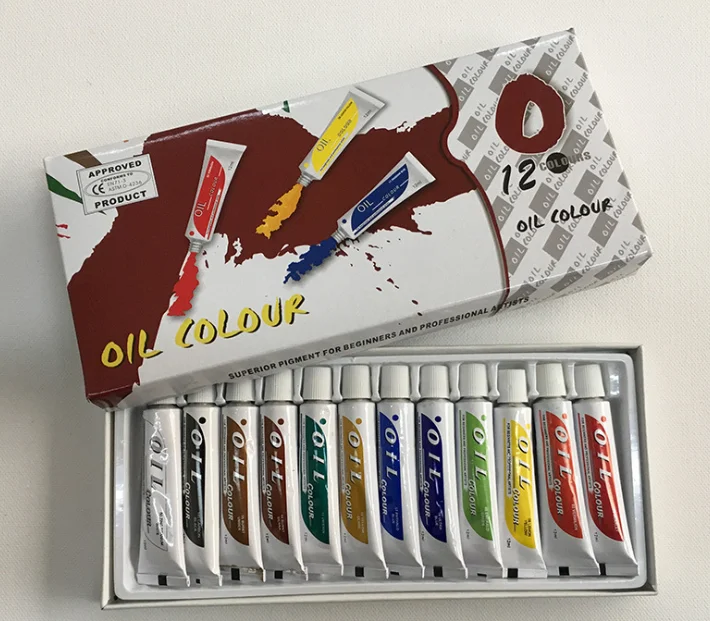 
Creative Eco-friendly Non-Toxic 12 colors High Quality Oil Paint For School Artists Students Art Oil Painting Set 