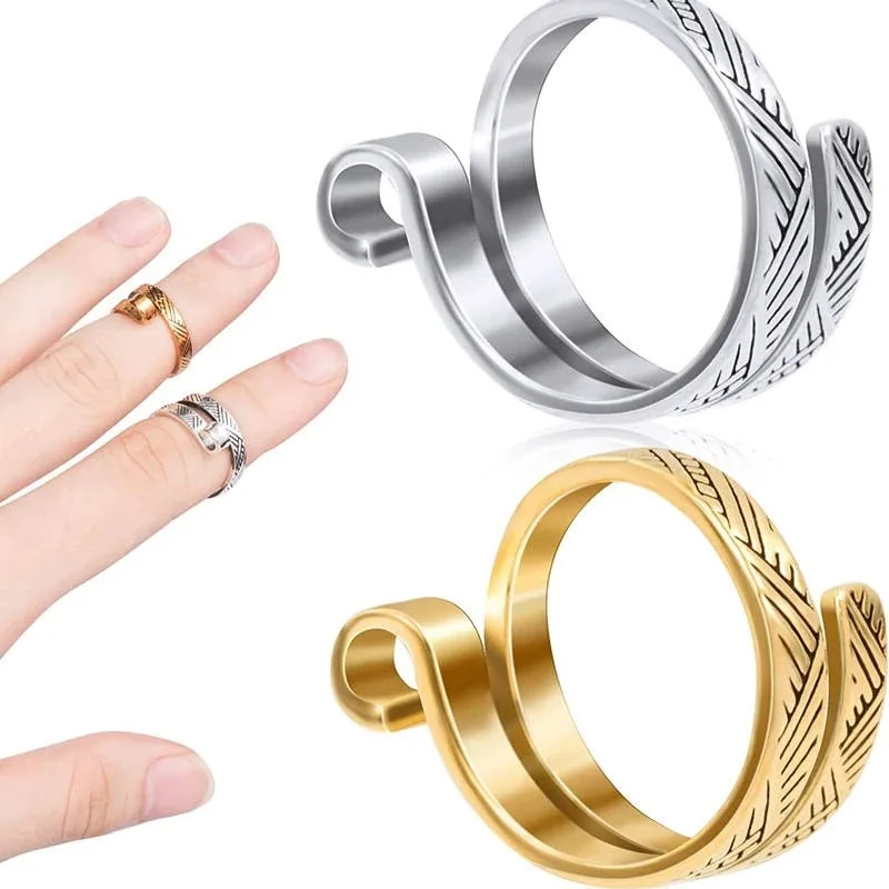 Adjustable Knitting Loop Crochet Loop Knitting Ring Finger Decoration for Faster Knitting Layers Ring