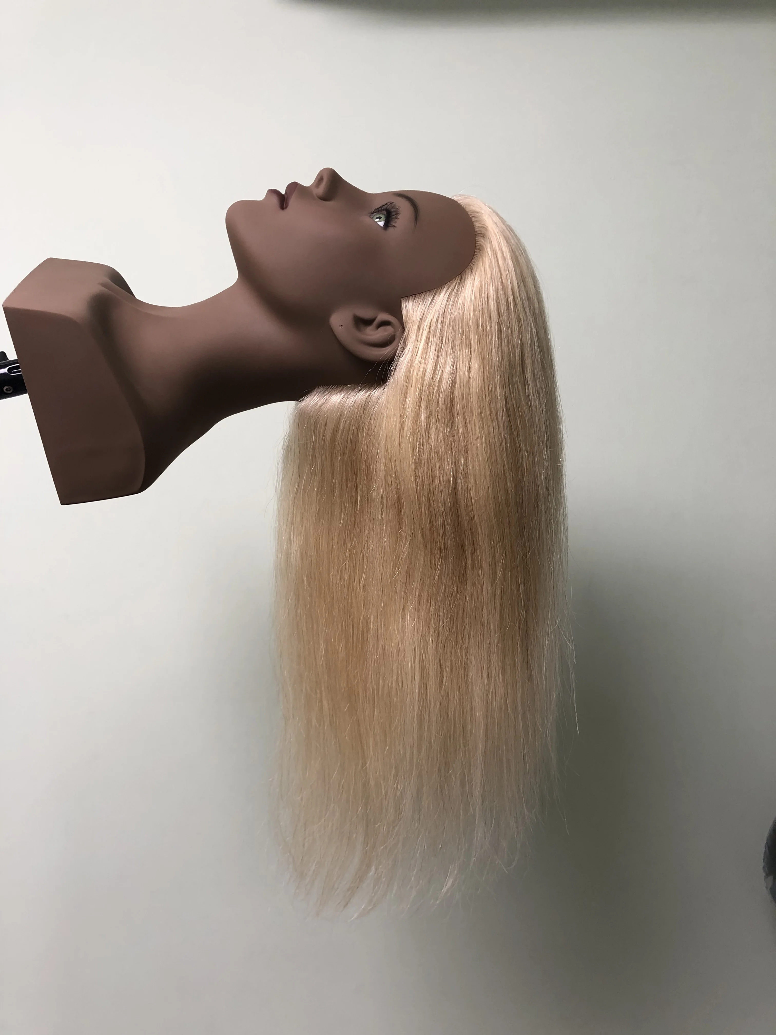 100% Human Hair Training Head With Shoulder Hair Styling Dyeing Coloring Realistic Mannequin Practice Head Dolls
