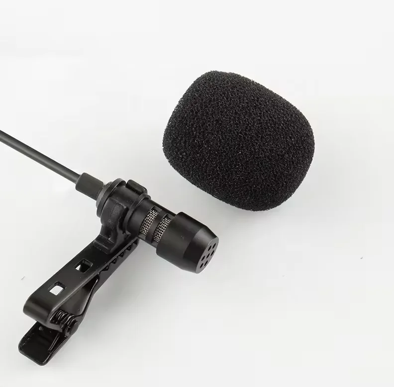 Portable 1.5m Lavalier Mini Microphone Wired 3.5mm Type-C Condenser Clip-on Lapel Mic for Loudspeaker Phone Laptop PC