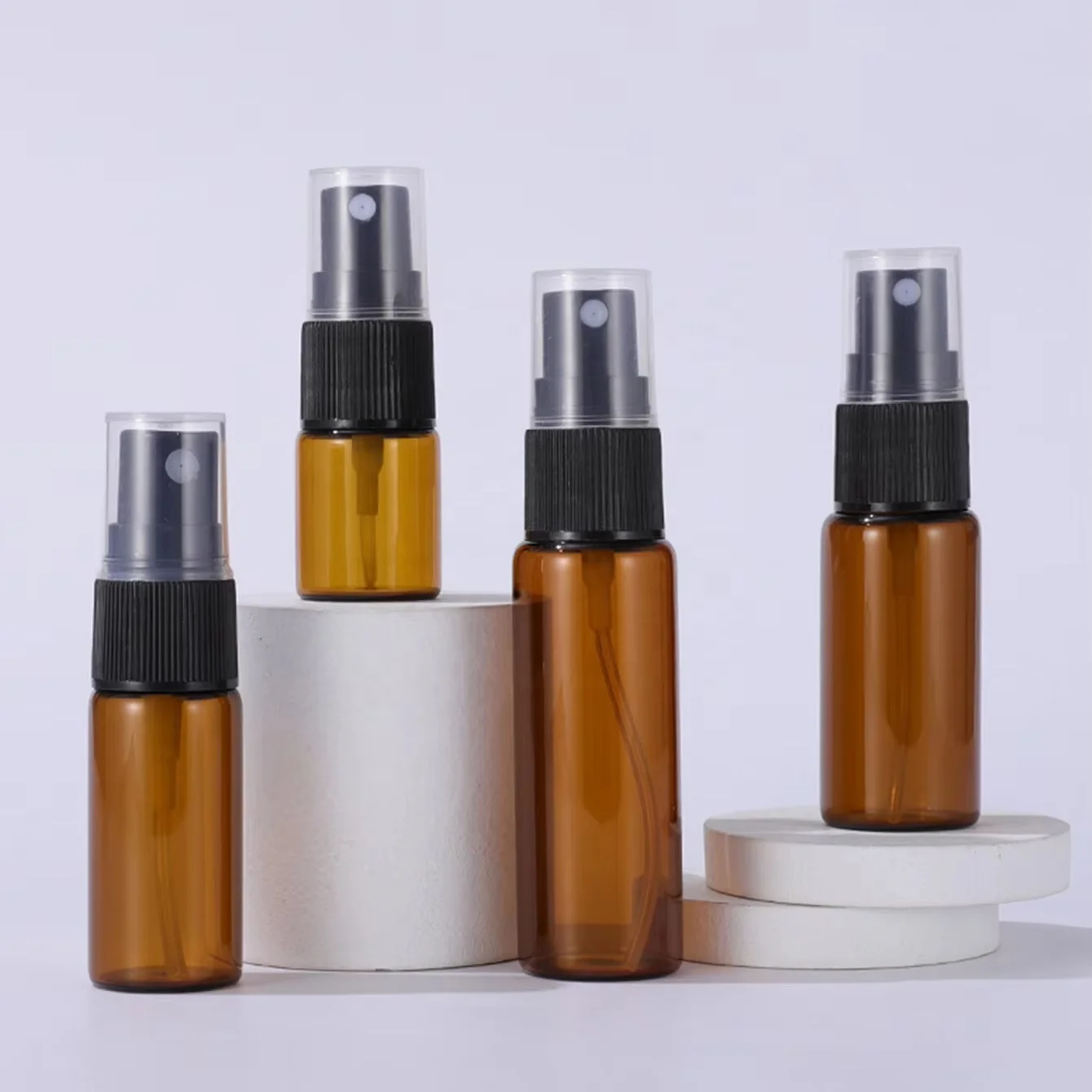 5ml 10ml 15ml 20ml Amber Glass Spray Bottle Oils Liquid Press Pump For Perfume Sprayer Refillable Container Wholesale
