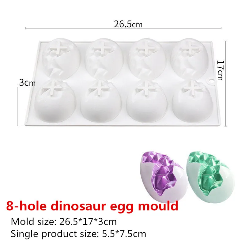 1174 Easter Egg Silicone Mold Cake Decoration DIY Dinosaur Egg Aromatherapy Candle Epoxy Plaster Abrasive Tool