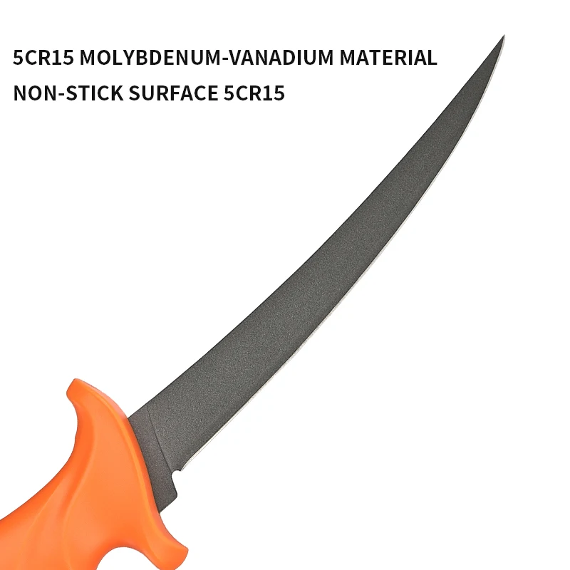 Non-Stick Coating PP+TPR Handle Stainless Steel 7/9 inch Outdoor Camping Cutting Fishing Kitchen Filleting and Boning Knife