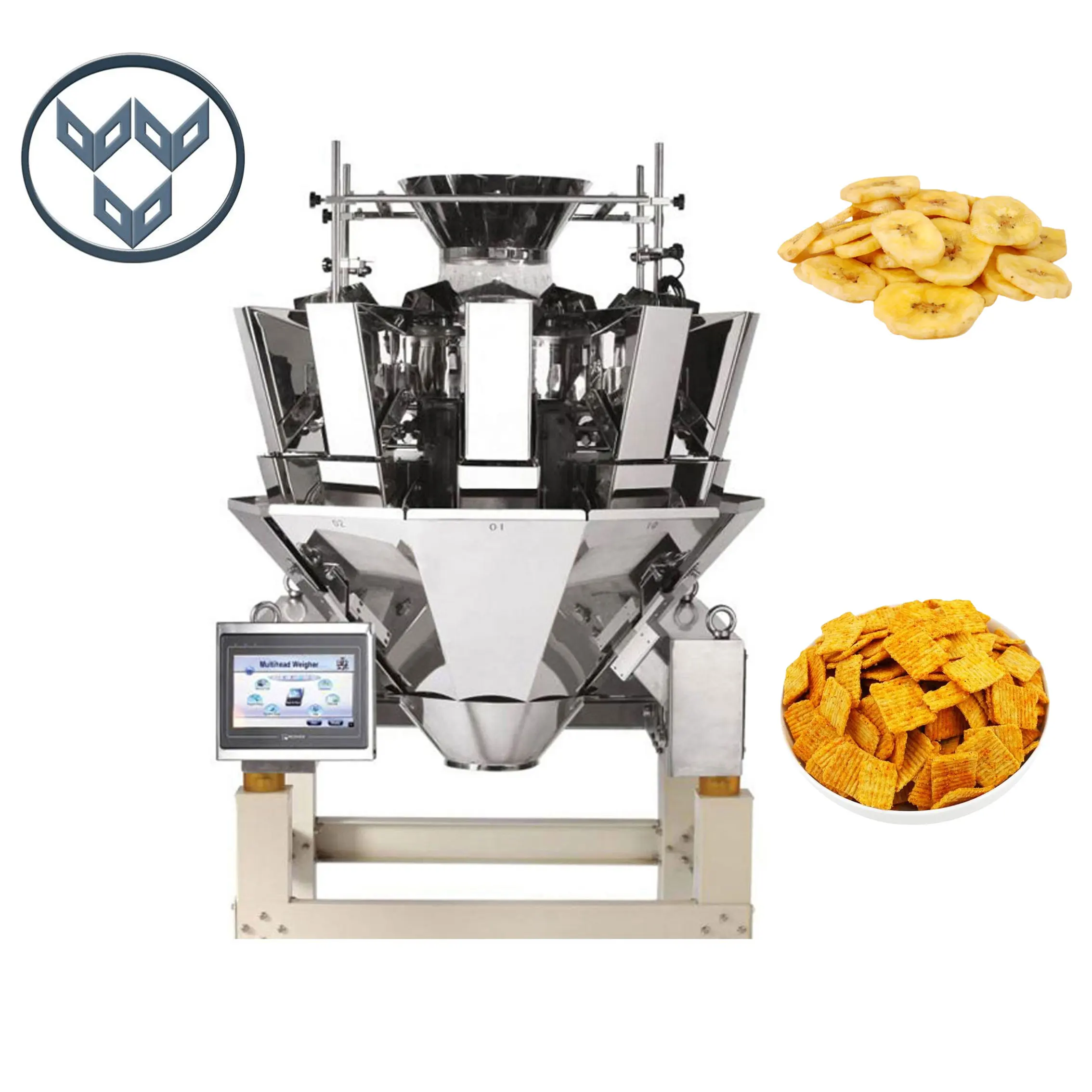 High Accuracy 30g 100g Puffed Food Potato Chips Banana Chips Weighing Multi Head Weigher Machine
