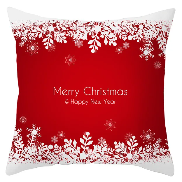 New Santa Claus Elk Snowflake Cushion Cover, Festive Home Decor Sofa Cushion Cove