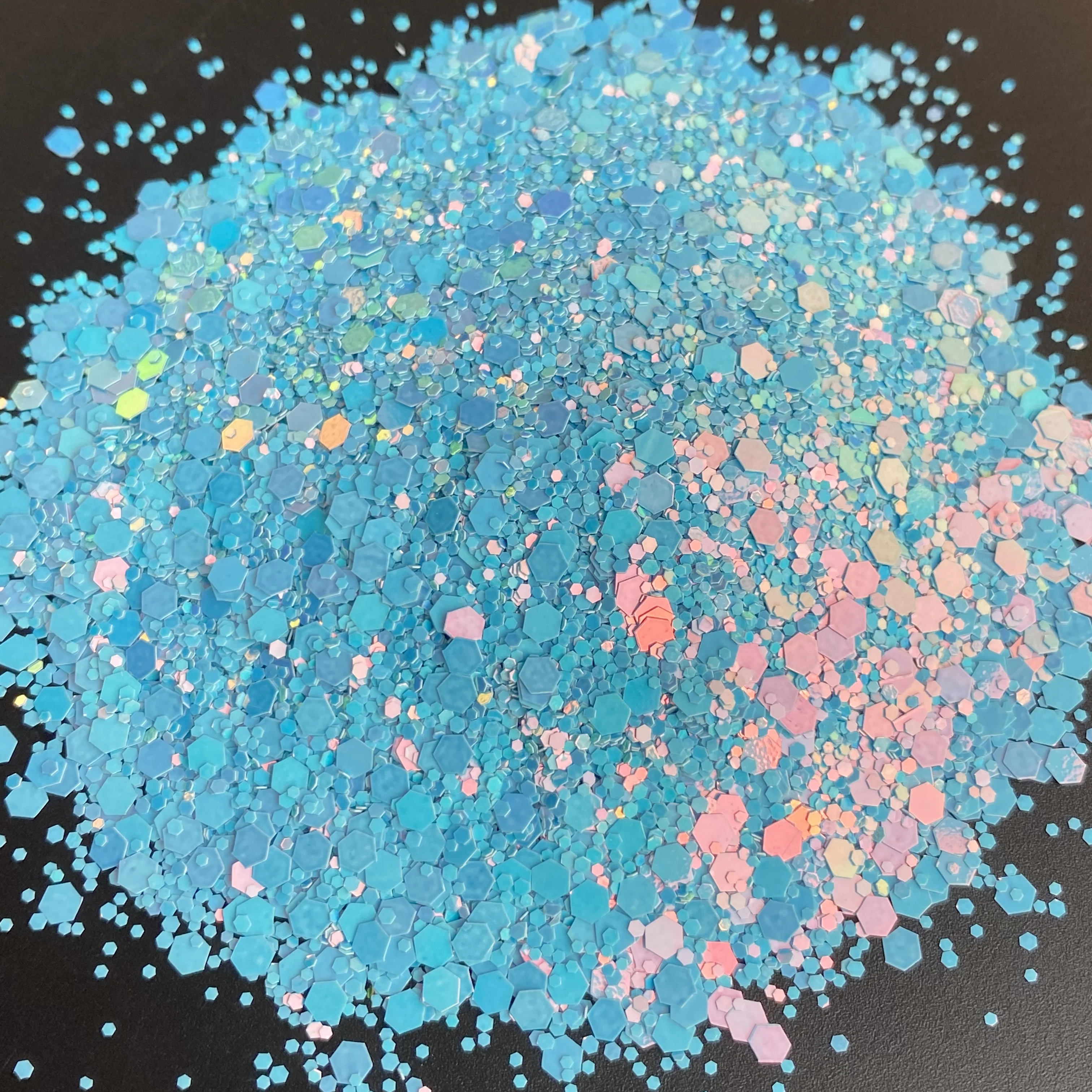 Hot Sale Holographic Rainbow Glitter Bulk 2oZ Shaker Cosmetic Nail Craft Glitter Flakes