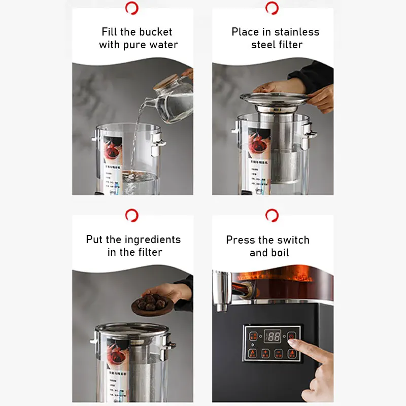 Commercial stainless steel large capacity tea coffee boiler maker electric water urn restaurant buffet juice station service
