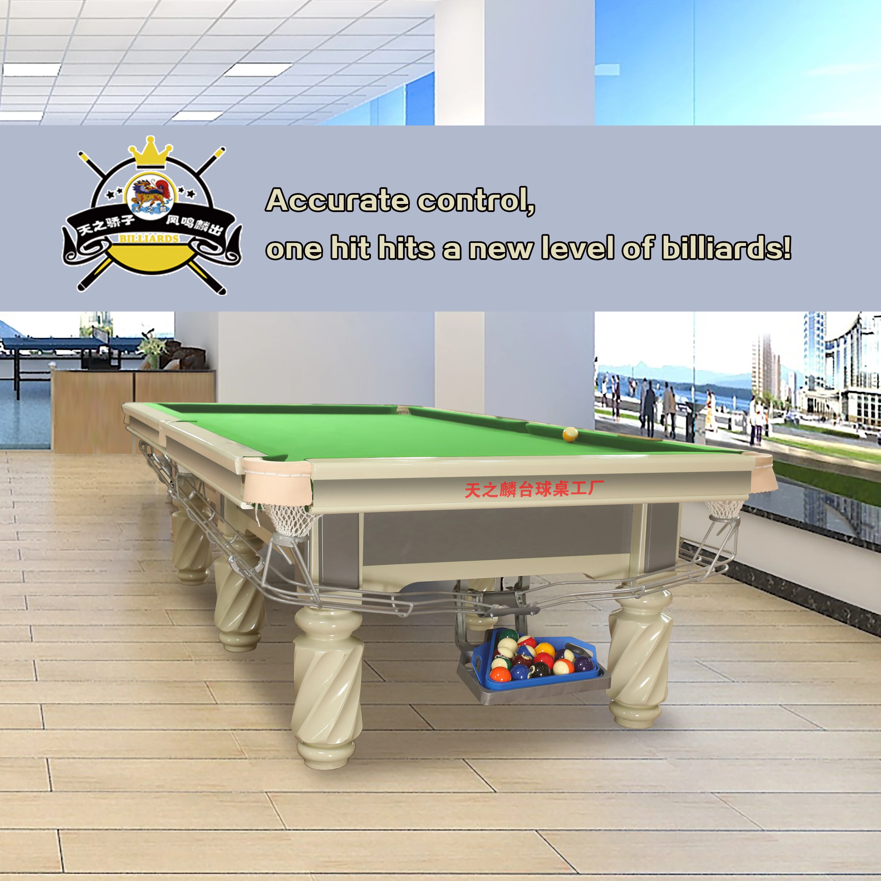 Price discount 8 feet 9 feet stone slab top of the line Chinese black 8 ball game pool table
