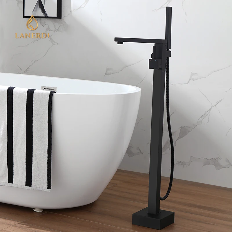 free standing brass  Shower Faucet gun metal for long bath