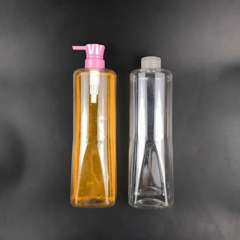 1L 33oz PET Plastic Clear Square Bottom Pump Bottles for Shampoo Shower Gel Conditioner Bottle Bath Cream Packaging