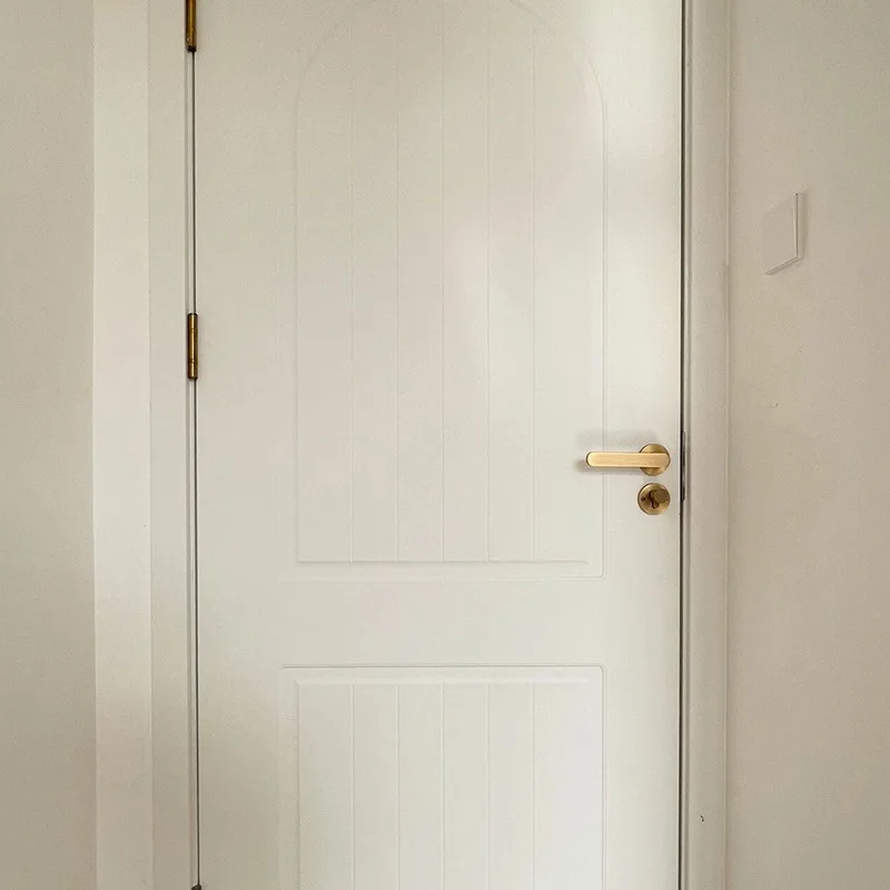 Custom French solid wood paint door Environmental protection bedroom room door oak flat carved door