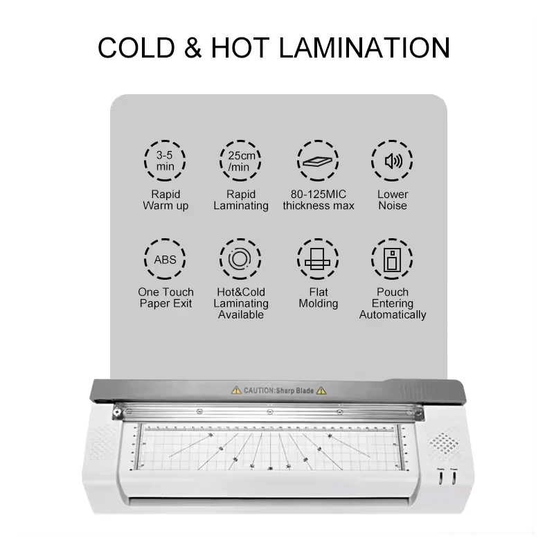 High Quality with Cutting Knife 2024 New Film Machine Hot and Cold, A4 Film Machine for Home Office, School Desktop