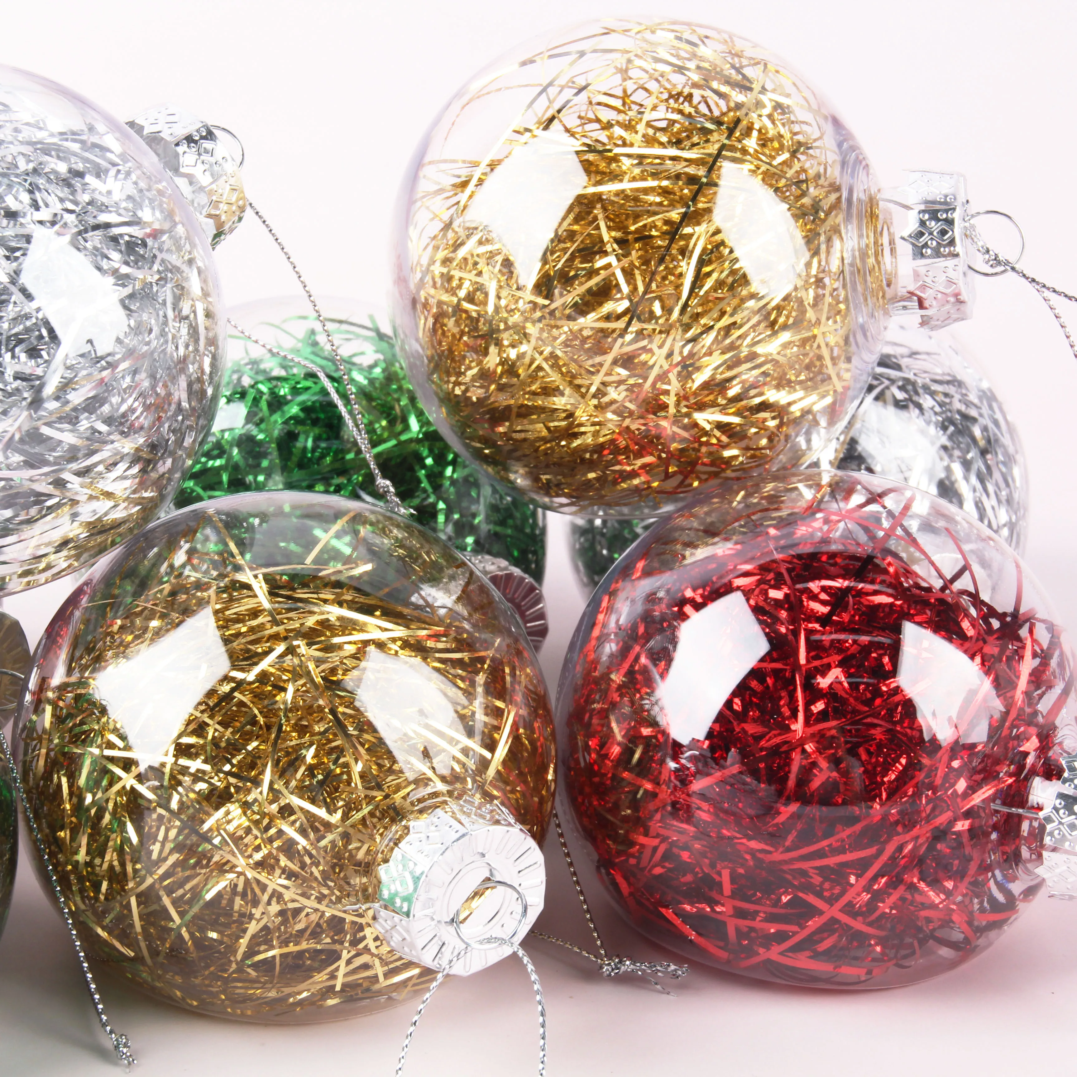 Personalized Custom Logo Blank Sublimation Plastic Christmas Decorations Ball Sublimation Blank Christmas Tree Ornaments Balls