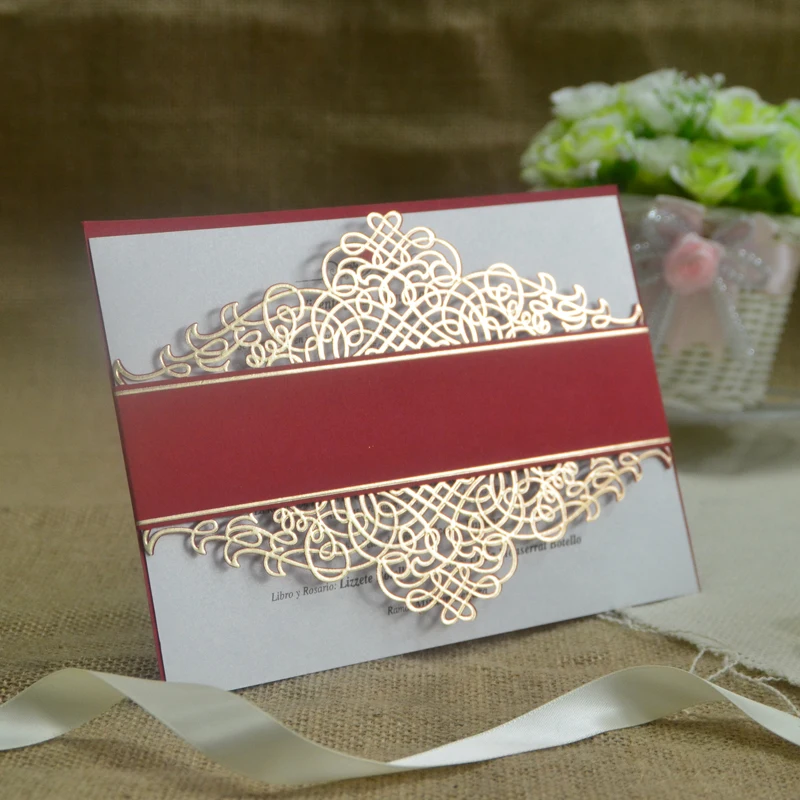 Latest creative laser cut unique chinese wedding invitation card design