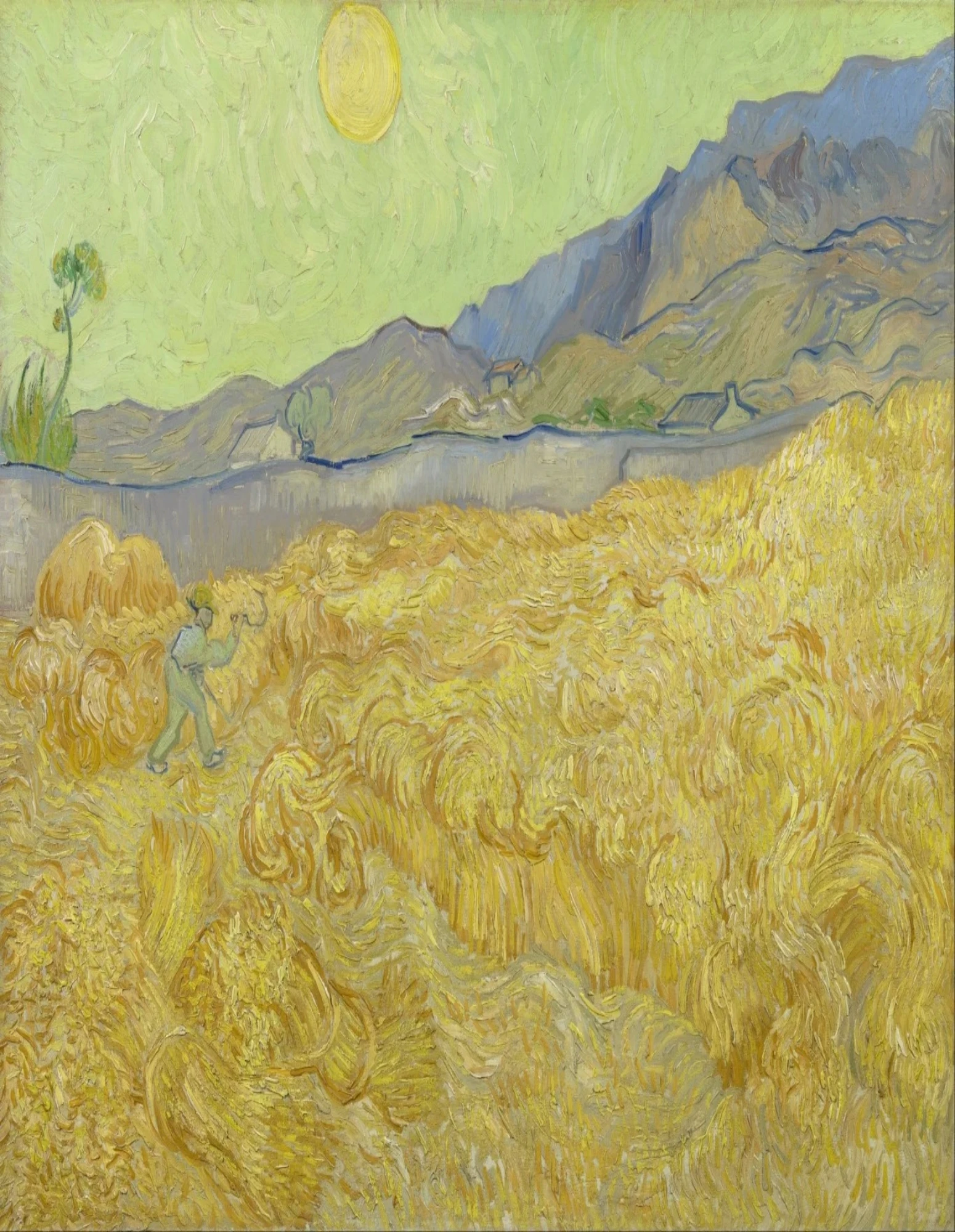 Wheat harvester van Gogh Impressionist landscape painting diamond painting living room porch decoration painting